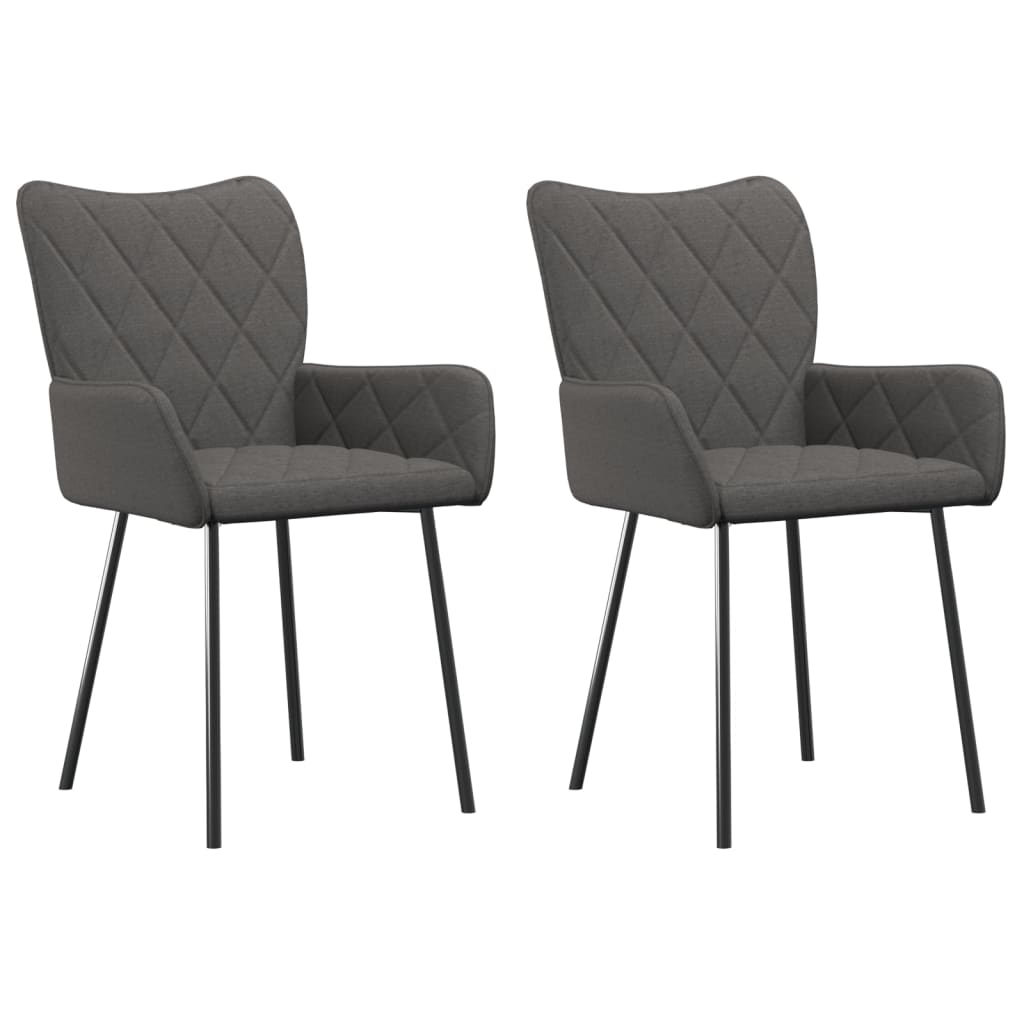 Chaises à manger lot de 2 gris foncé tissu - XIOS