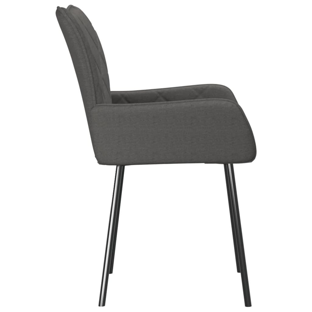 Chaises à manger lot de 2 gris foncé tissu - XIOS