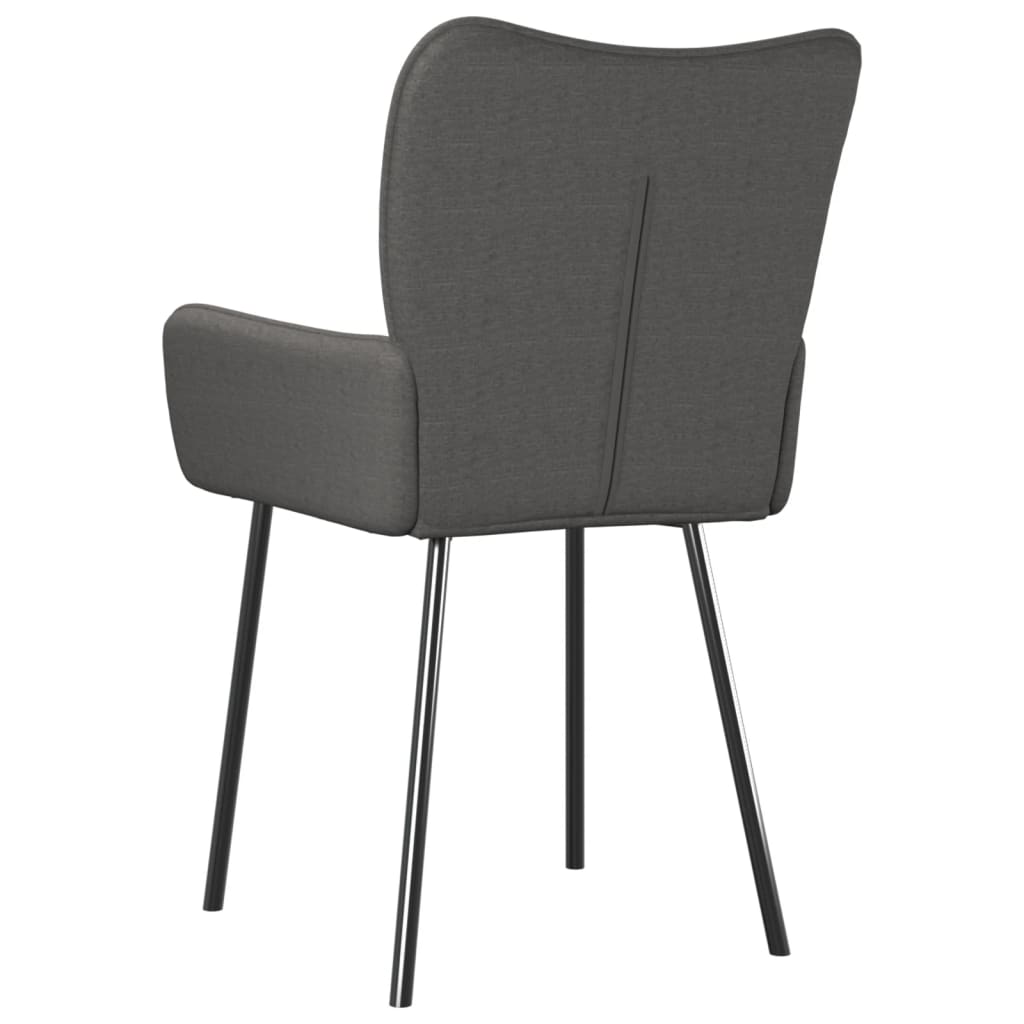 Chaises à manger lot de 2 gris foncé tissu - XIOS
