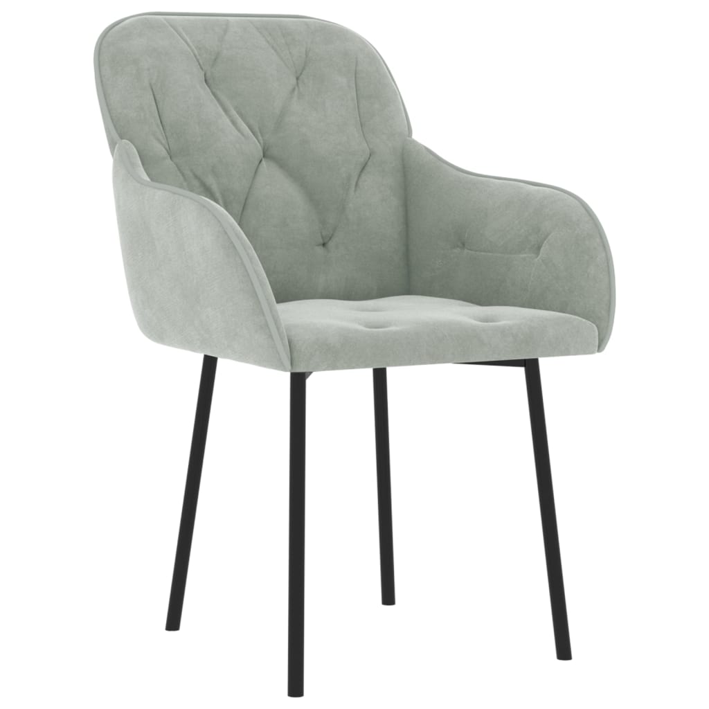 Chaises à manger lot de 2 Gris clair Velours - XIOS