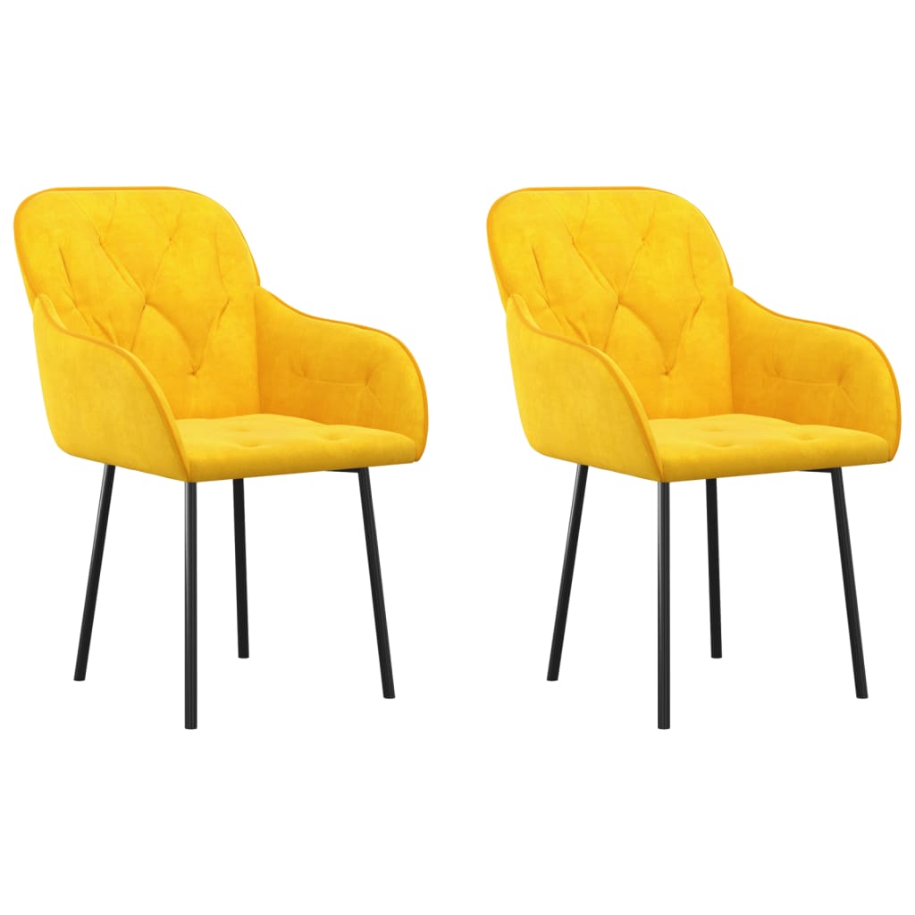 Chaises à manger lot de 2 Jaune Velours - XIOS