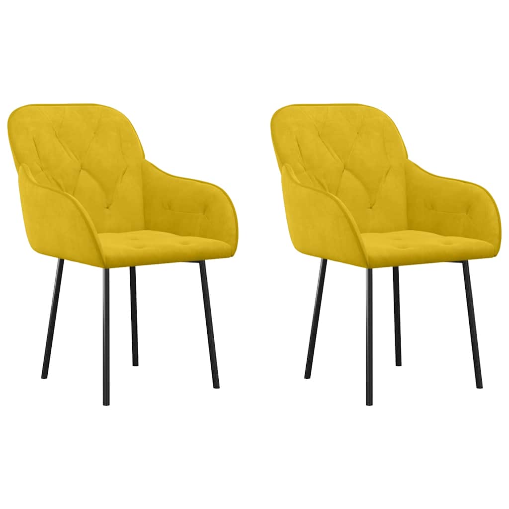 Chaises à manger lot de 2 Jaune Velours - XIOS