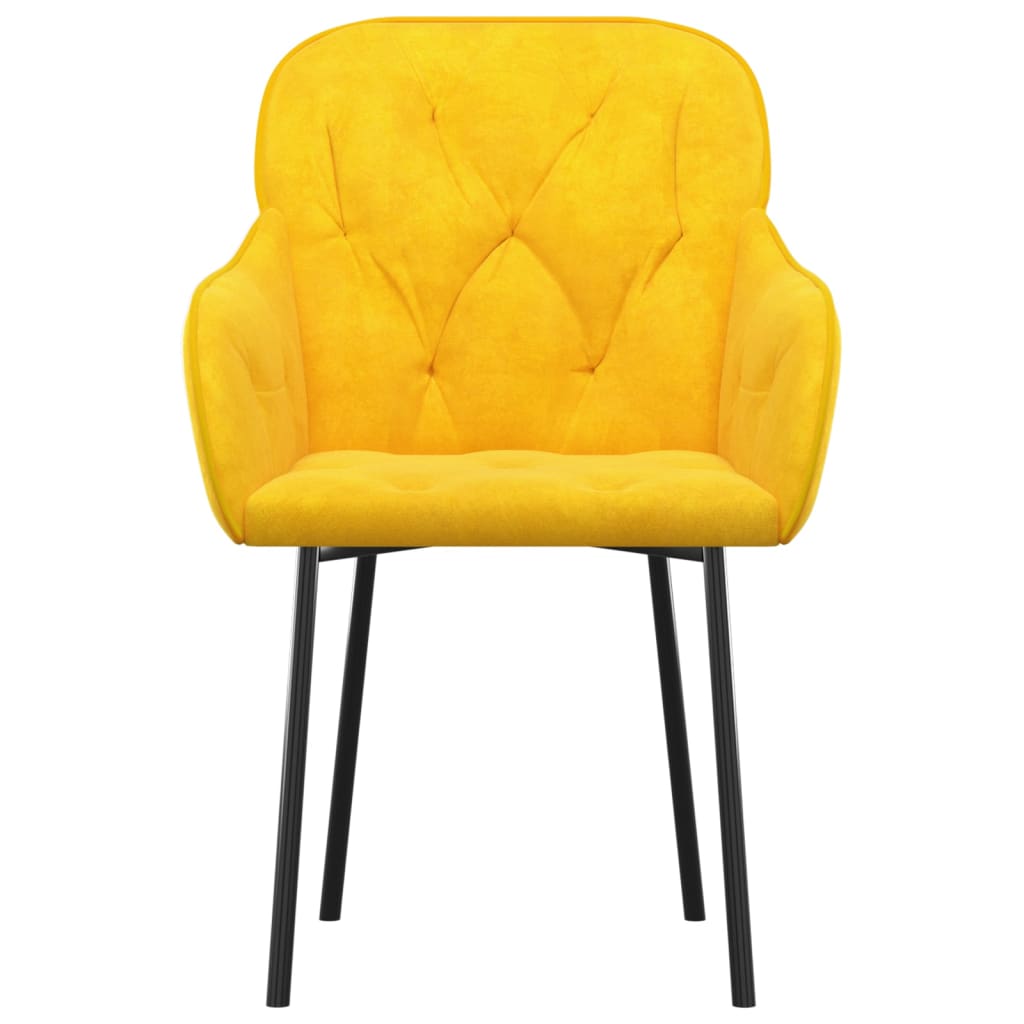 Chaises à manger lot de 2 Jaune Velours - XIOS