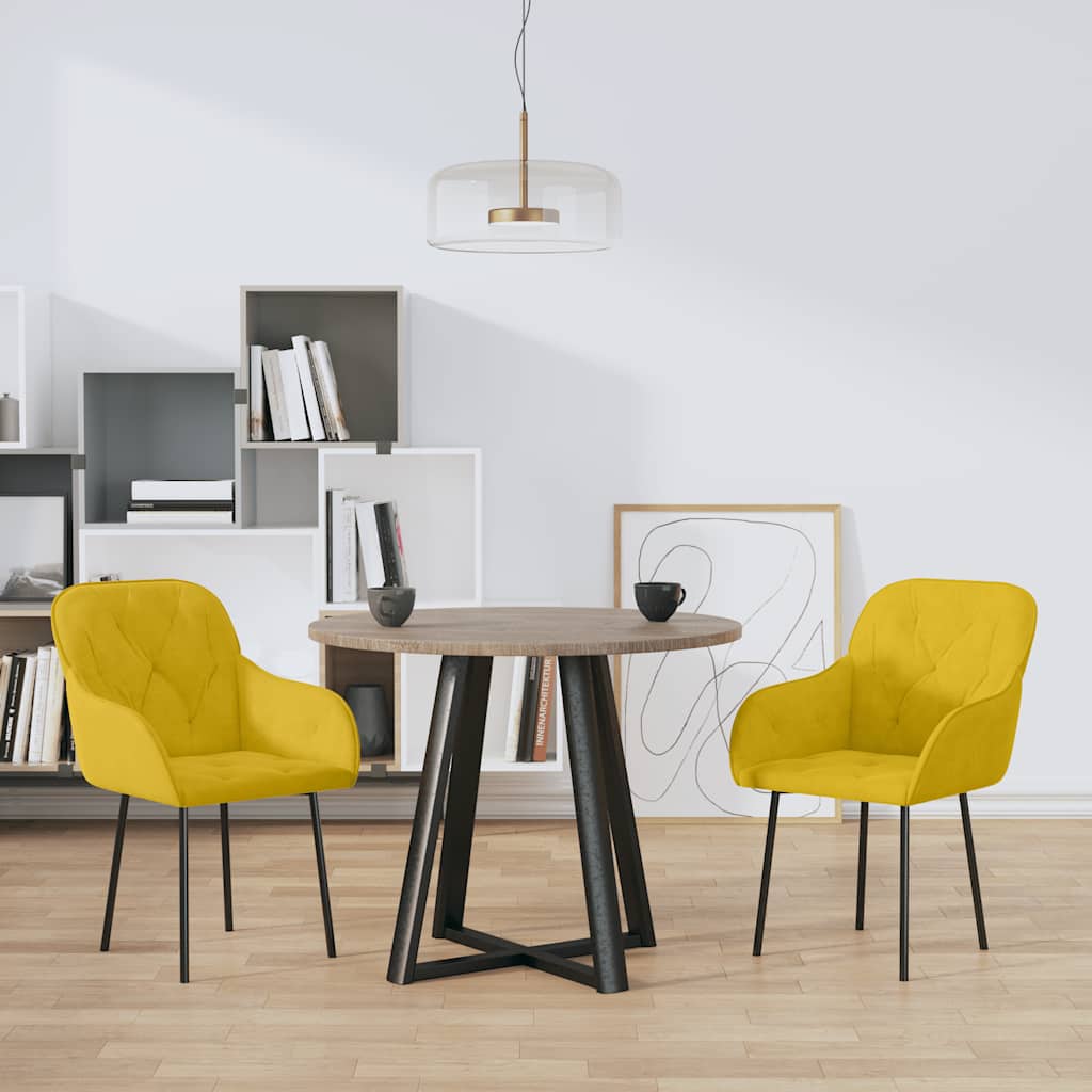 Chaises à manger lot de 2 Jaune Velours - XIOS