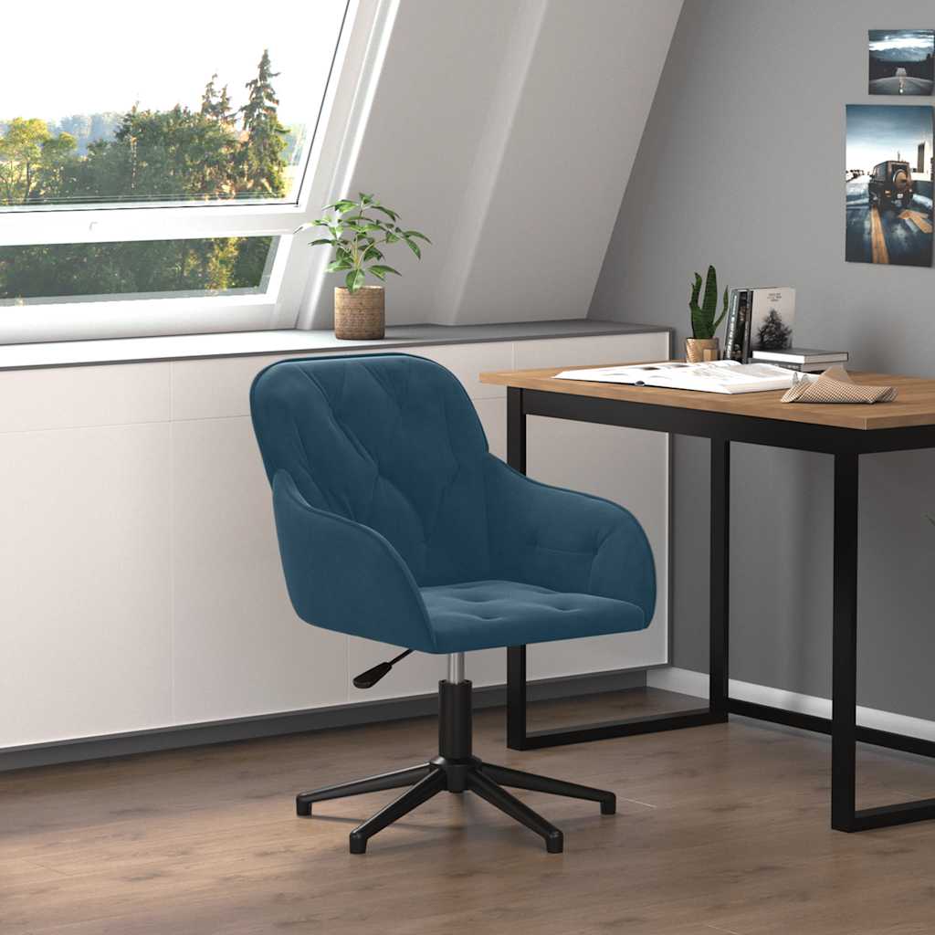 Chaise pivotante de bureau Bleu Velours - XIOS