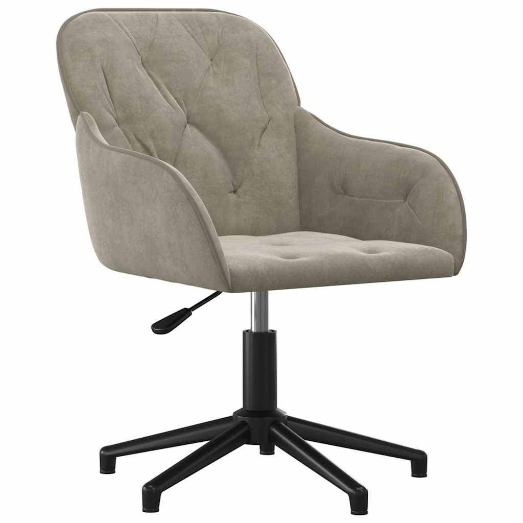 Chaise pivotante de bureau Gris clair Velours - XIOS
