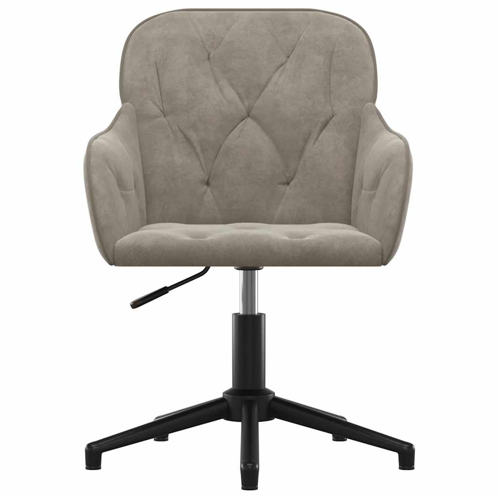 Chaise pivotante de bureau Gris clair Velours - XIOS