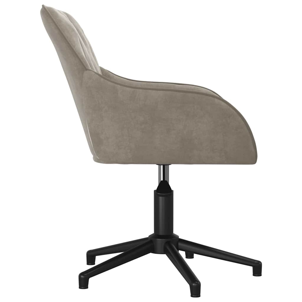 Chaise pivotante de bureau Gris clair Velours - XIOS