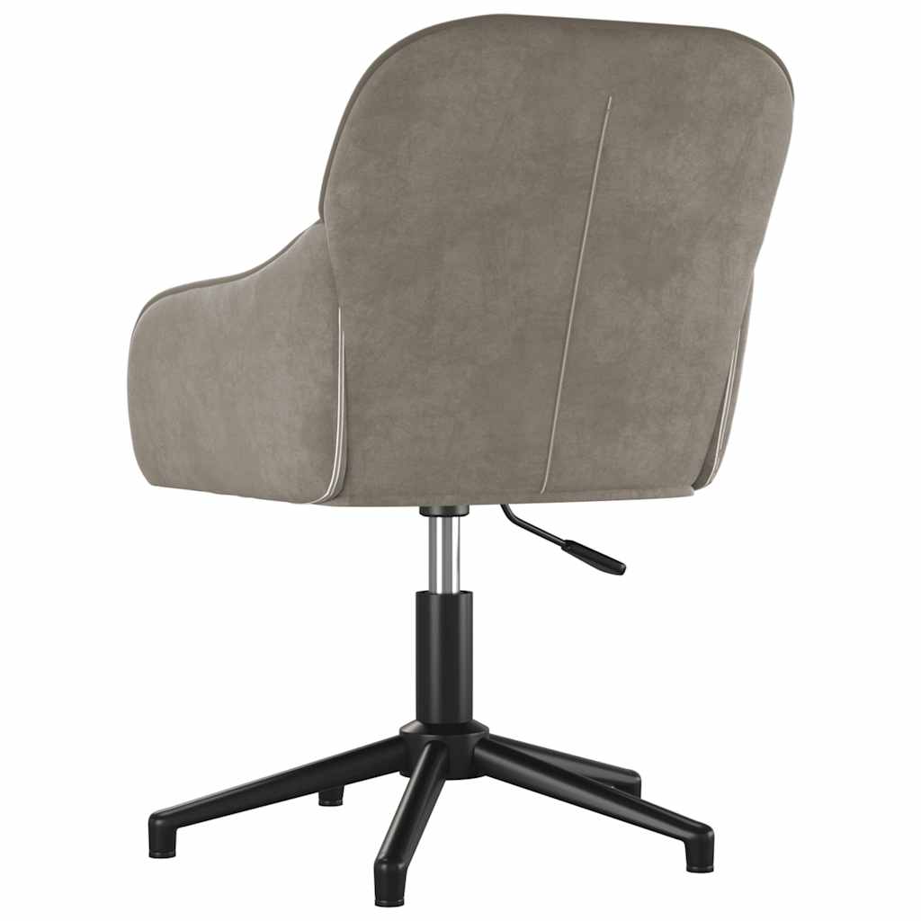 Chaise pivotante de bureau Gris clair Velours - XIOS