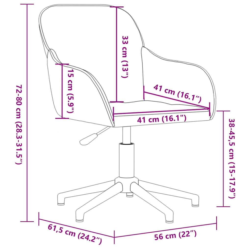 Chaise pivotante de bureau Gris clair Velours - XIOS