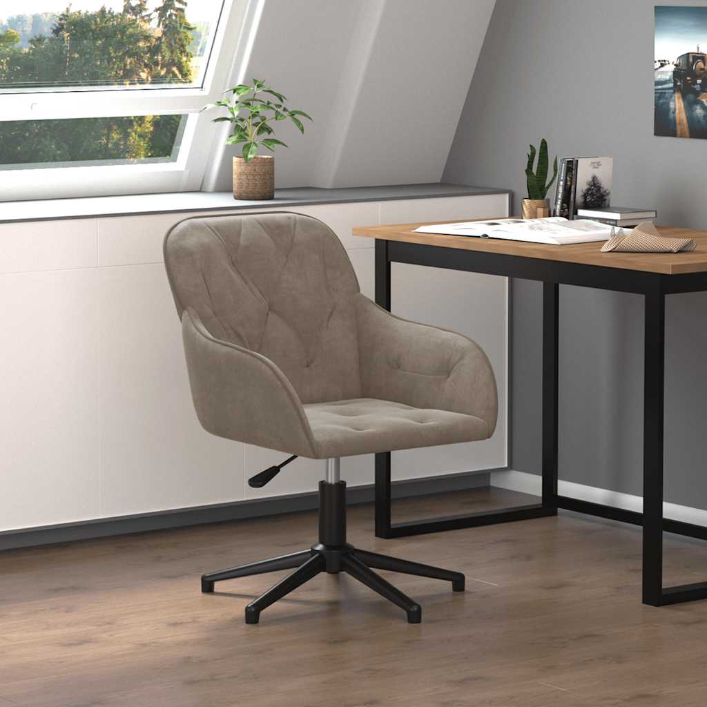 Chaise pivotante de bureau Gris clair Velours - XIOS