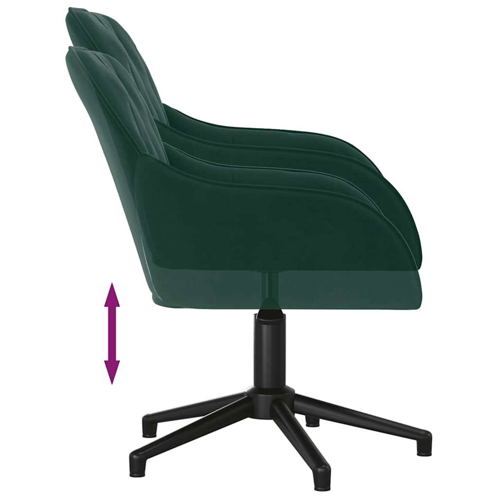 Chaise pivotante de bureau Vert foncé Velours - XIOS