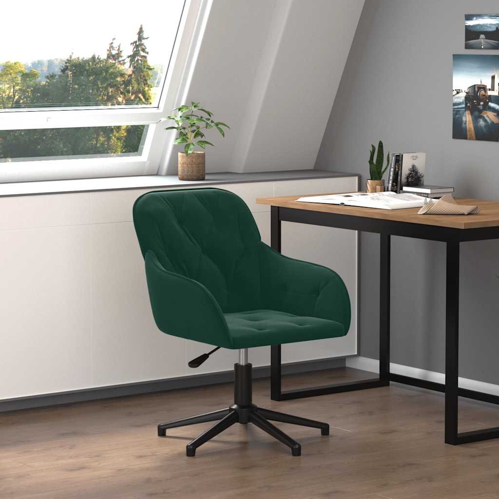 Chaise pivotante de bureau Vert foncé Velours - XIOS