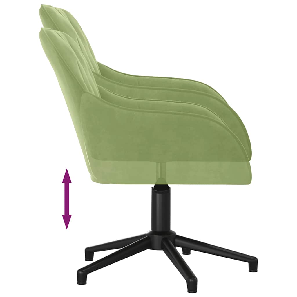 Chaise pivotante de bureau Vert clair Velours - XIOS