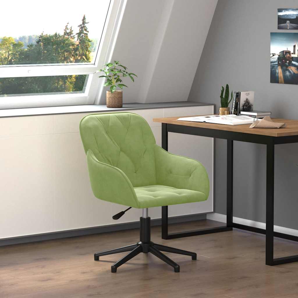 Chaise pivotante de bureau Vert clair Velours - XIOS