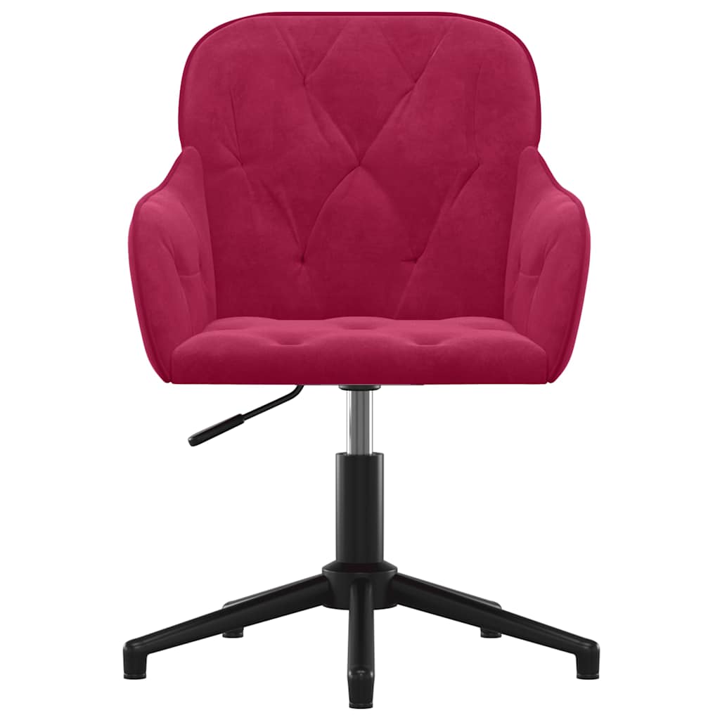 Chaise pivotante de bureau Rouge bordeaux Velours - XIOS