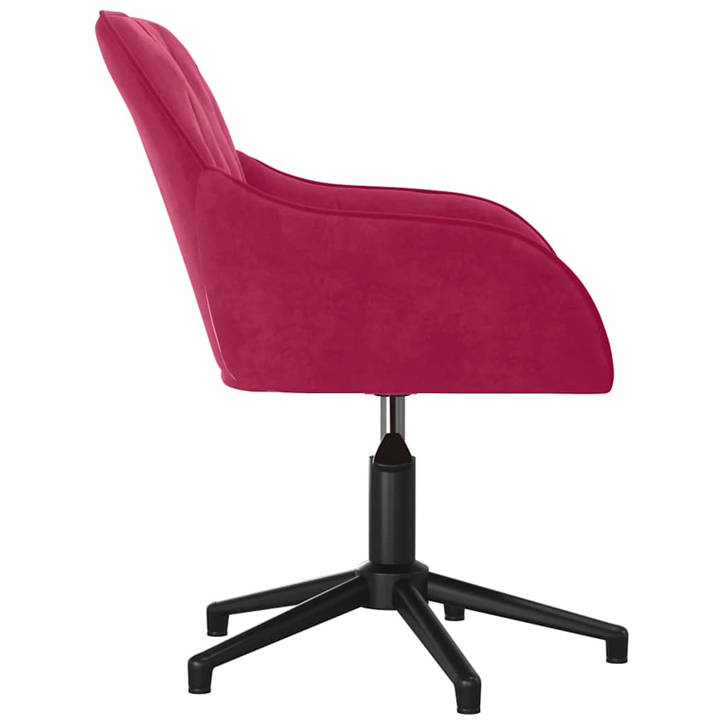 Chaise pivotante de bureau Rouge bordeaux Velours - XIOS
