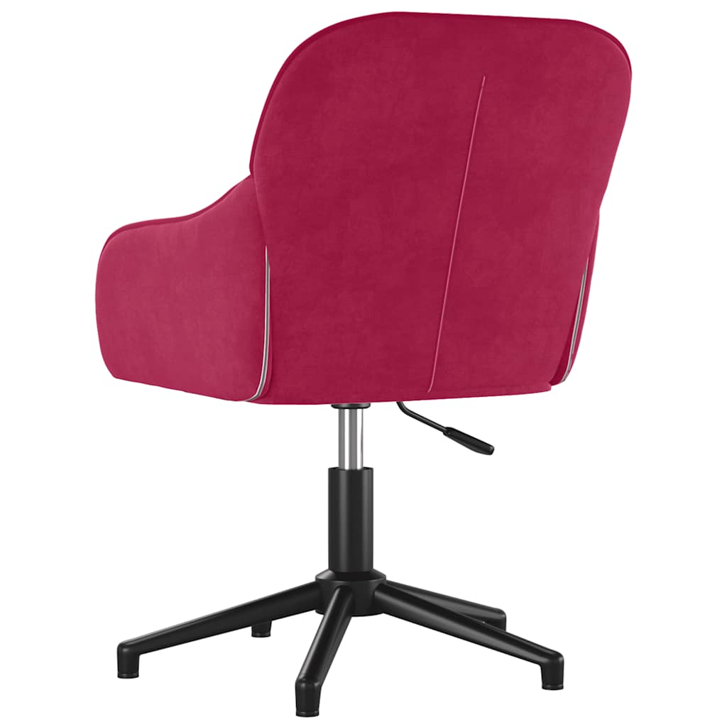 Chaise pivotante de bureau Rouge bordeaux Velours - XIOS