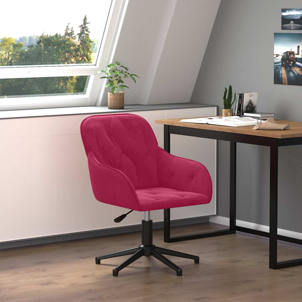Chaise pivotante de bureau Rouge bordeaux Velours - XIOS