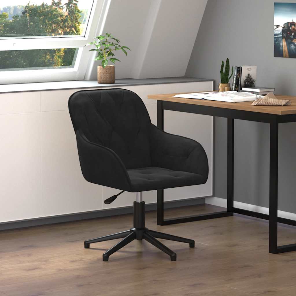 Chaise pivotante de bureau Noir Velours - XIOS