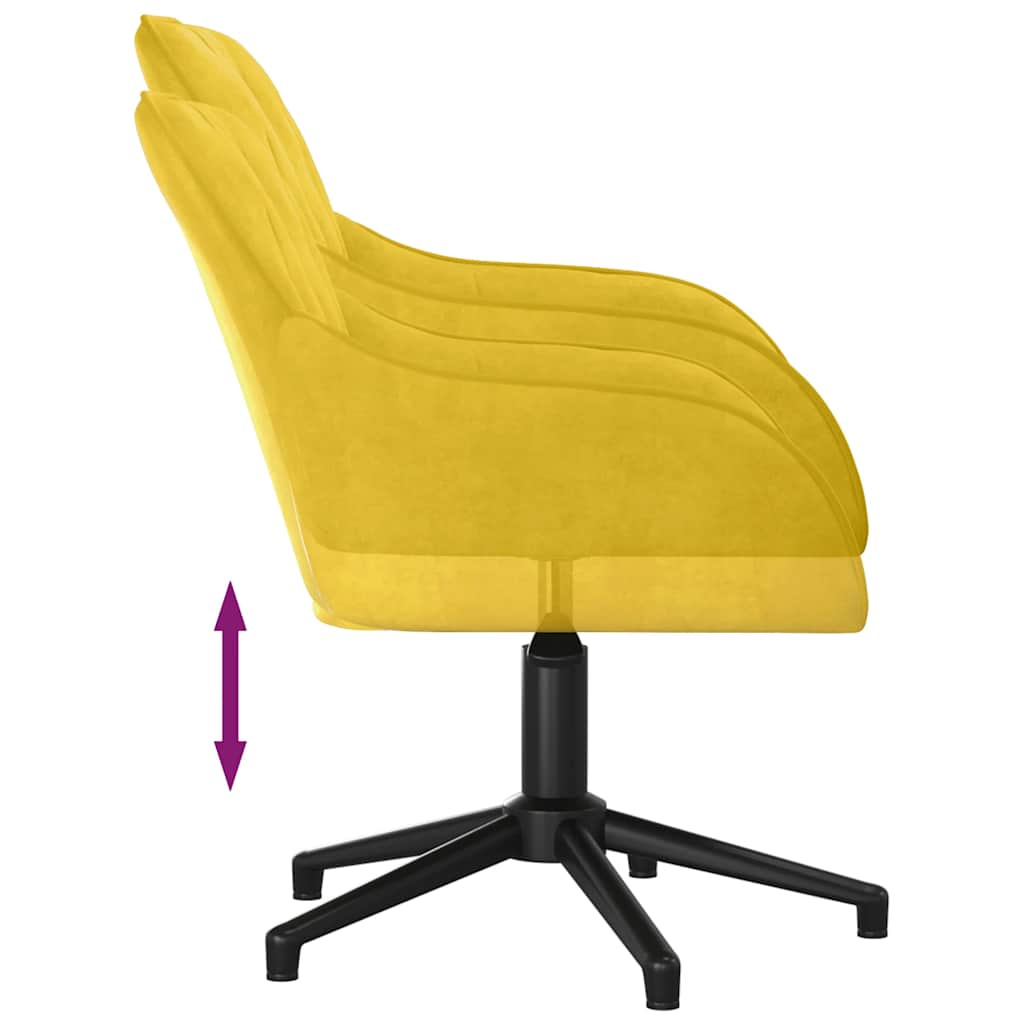 Chaise pivotante de bureau Jaune Velours - XIOS