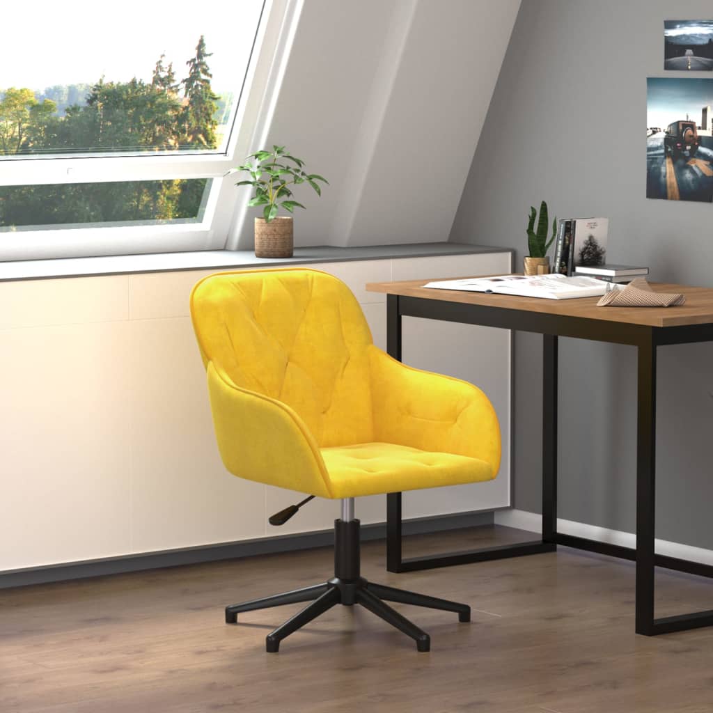 Chaise pivotante de bureau Jaune Velours - XIOS