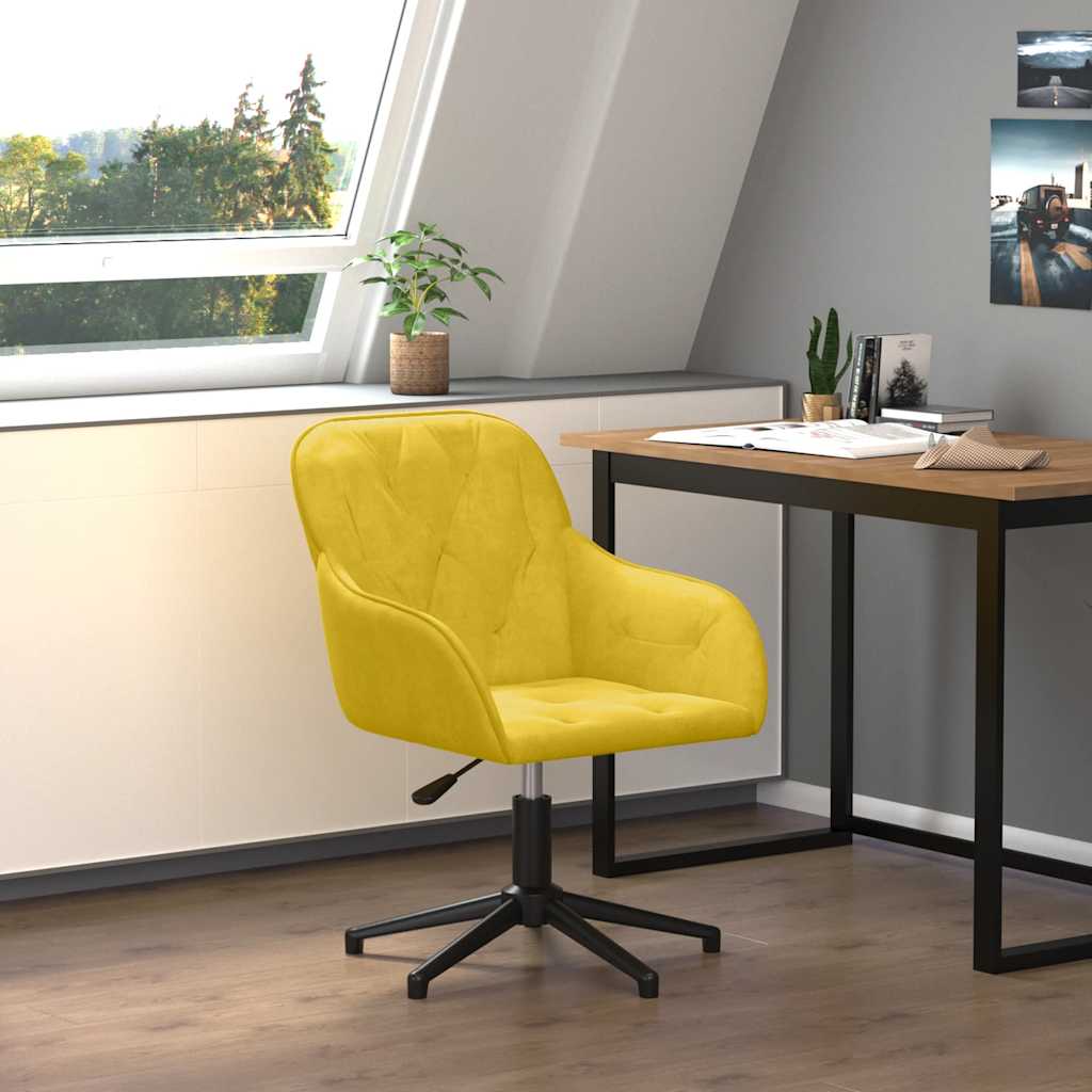 Chaise pivotante de bureau Jaune Velours - XIOS