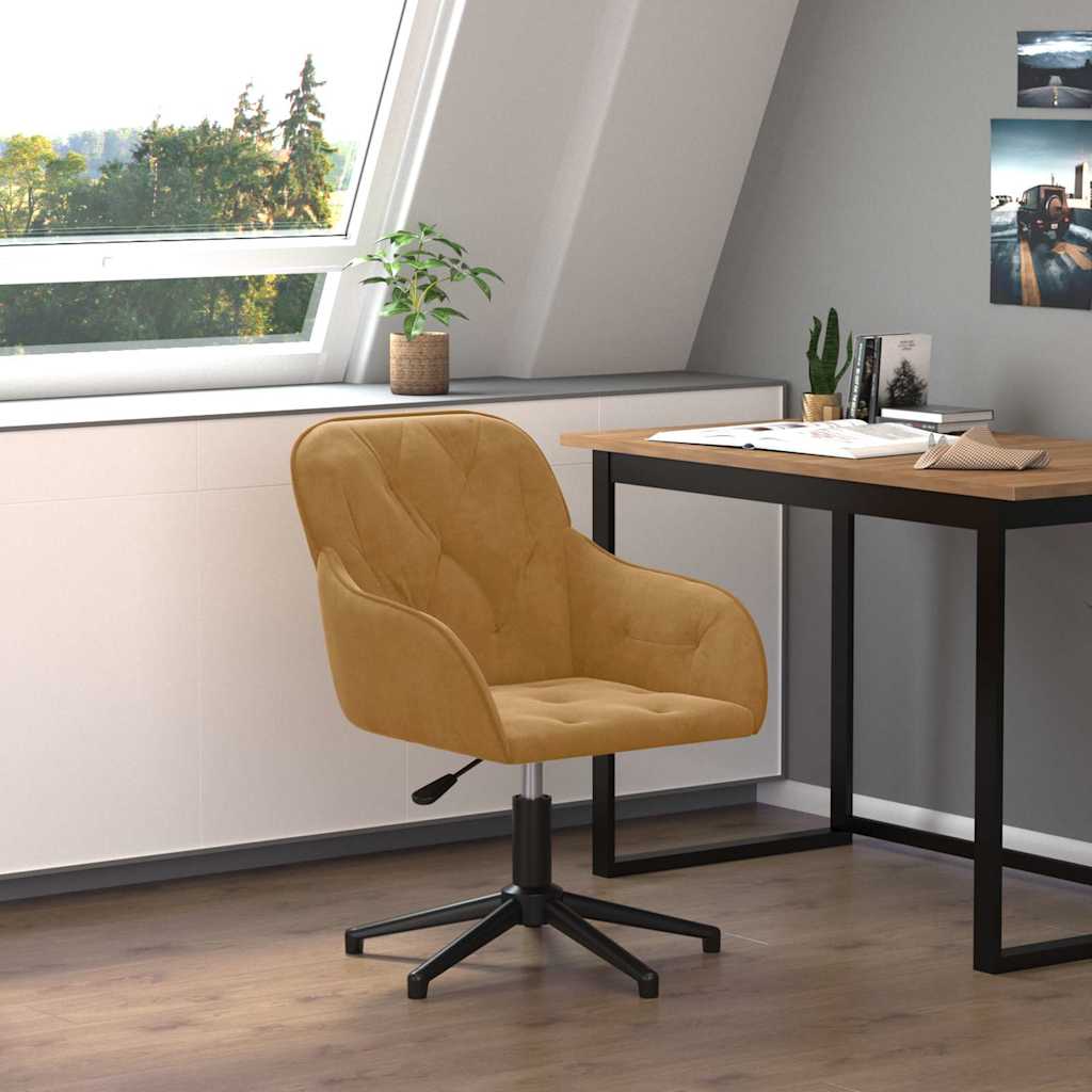 Chaise pivotante de bureau Marron Velours - XIOS