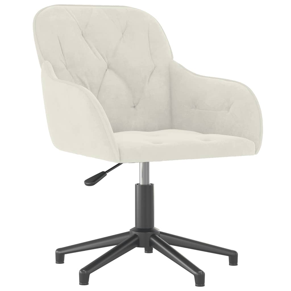 Chaise pivotante de bureau Crème Velours - XIOS