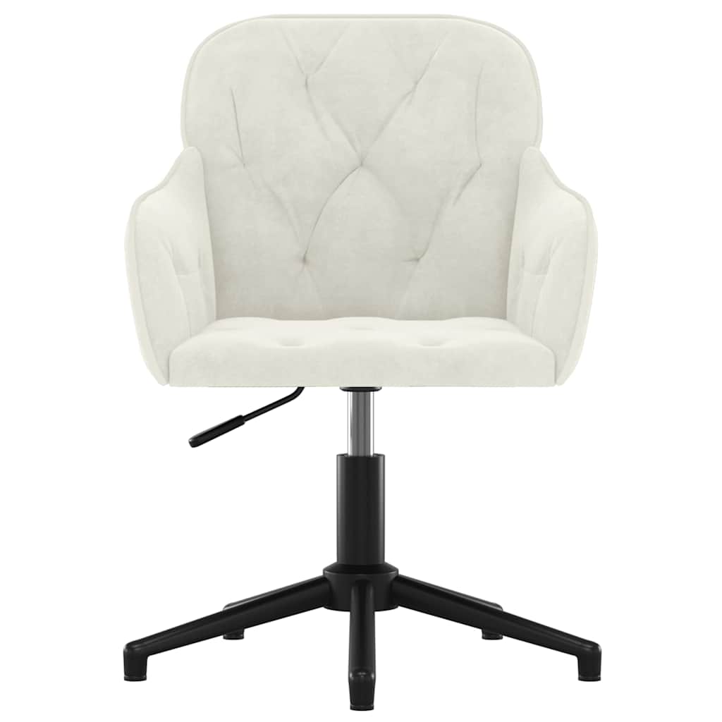 Chaise pivotante de bureau Crème Velours - XIOS