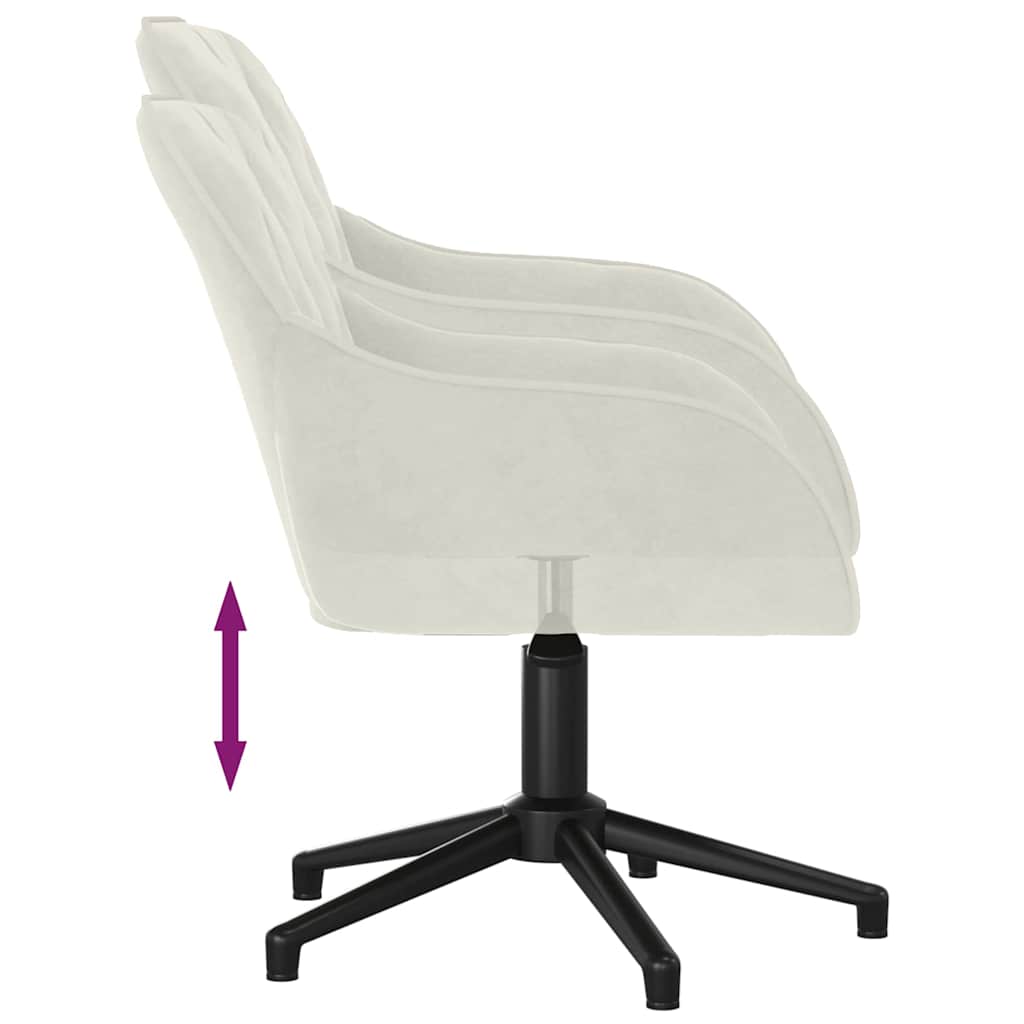 Chaise pivotante de bureau Crème Velours - XIOS