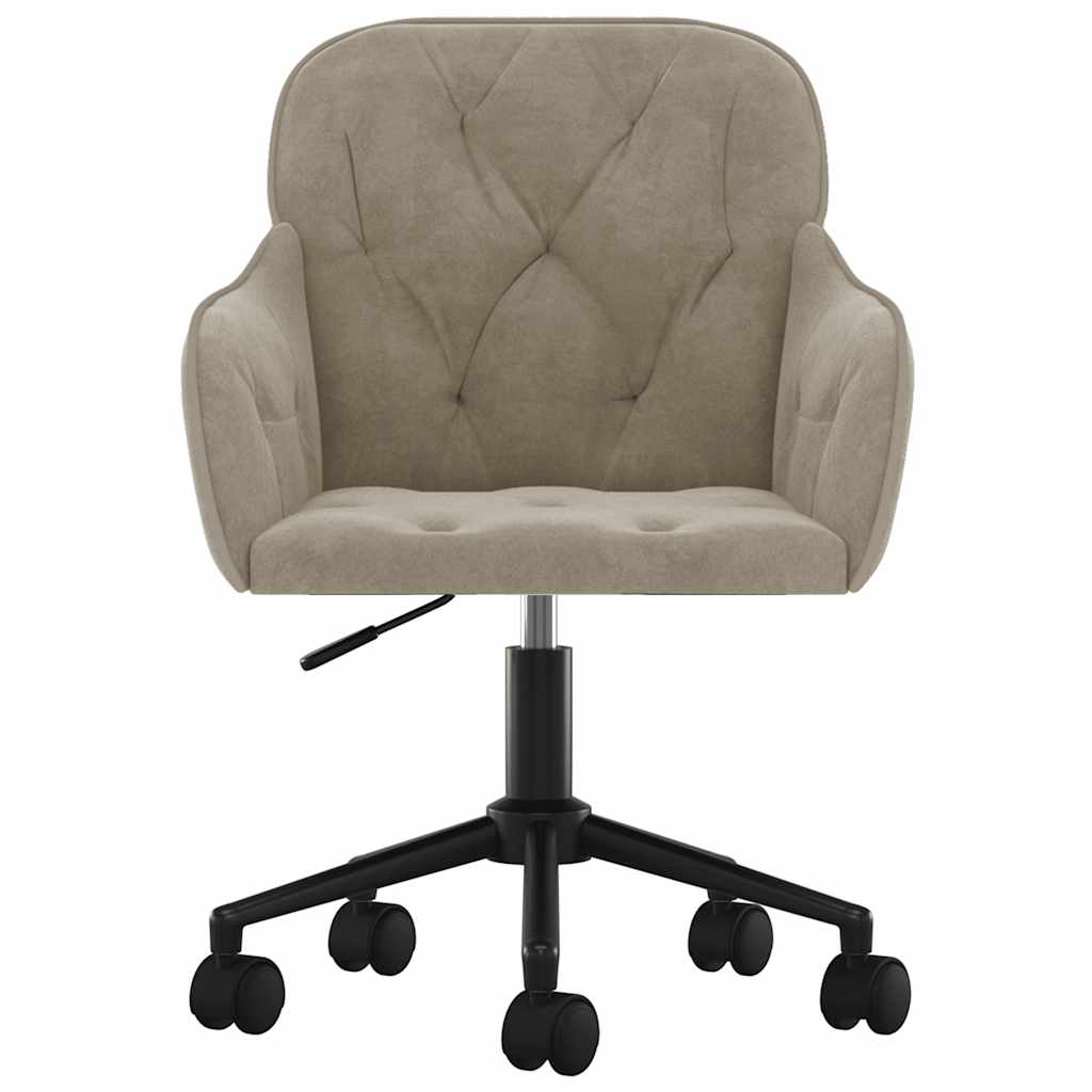 Chaise pivotante de bureau Gris clair Velours - XIOS