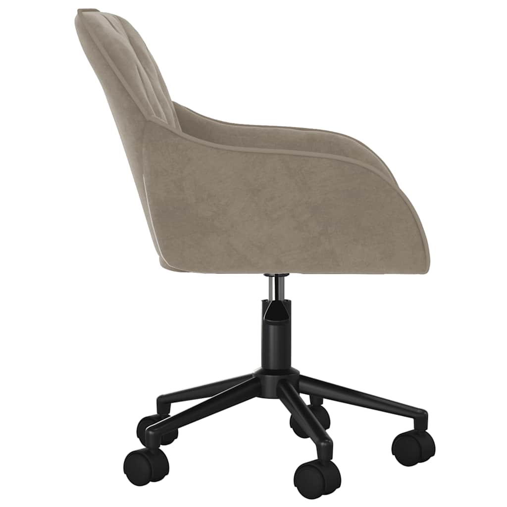 Chaise pivotante de bureau Gris clair Velours - XIOS