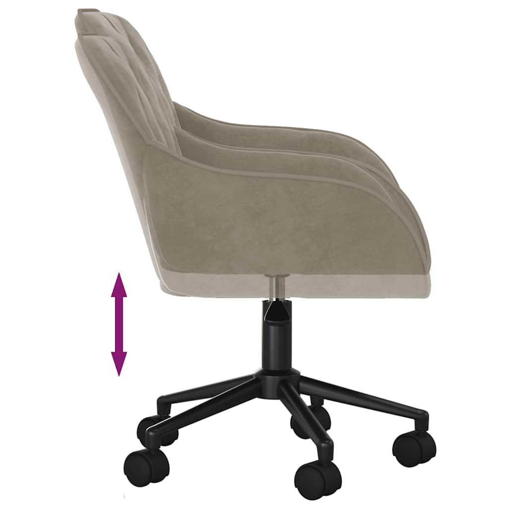 Chaise pivotante de bureau Gris clair Velours - XIOS