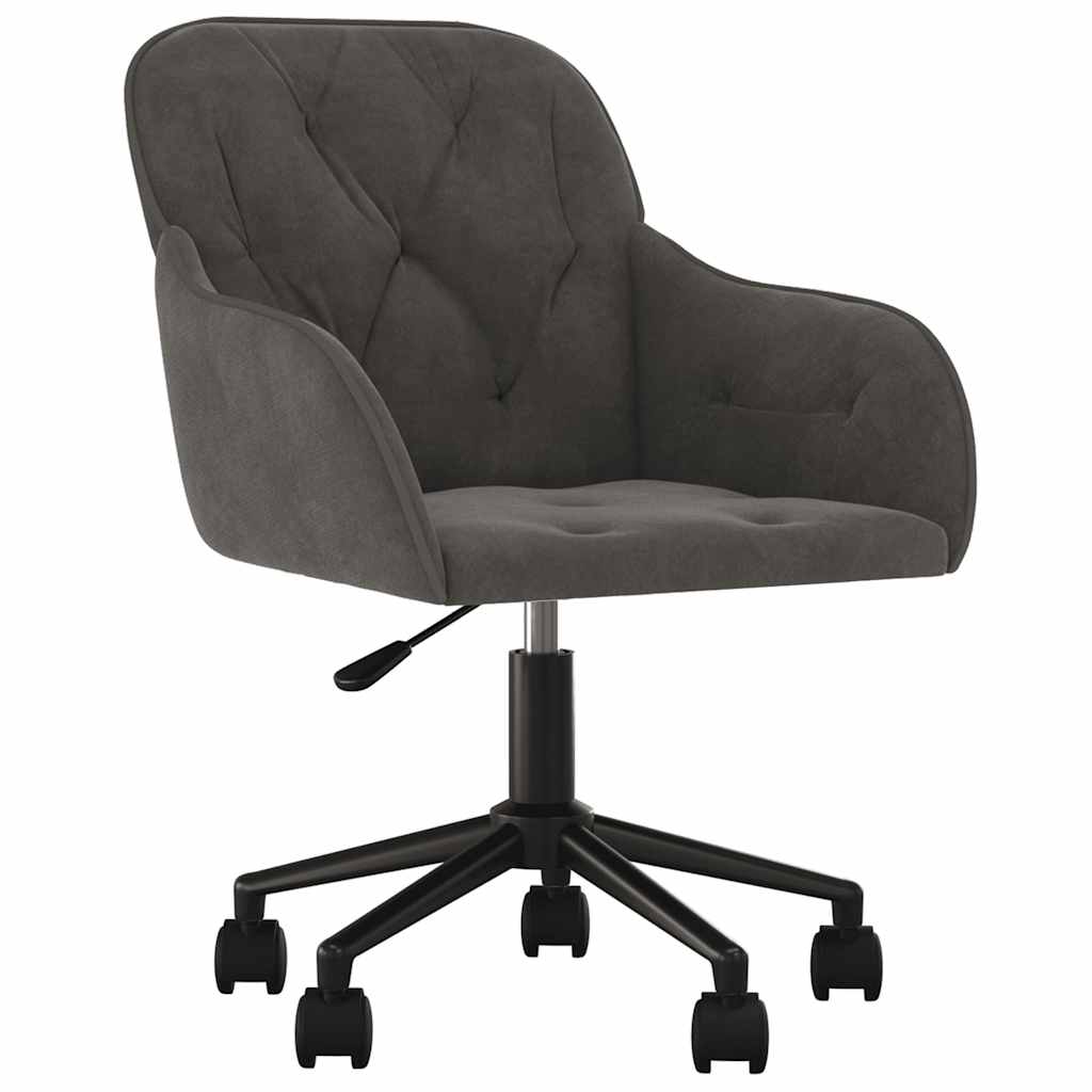 Chaise pivotante de bureau Gris foncé Velours - XIOS