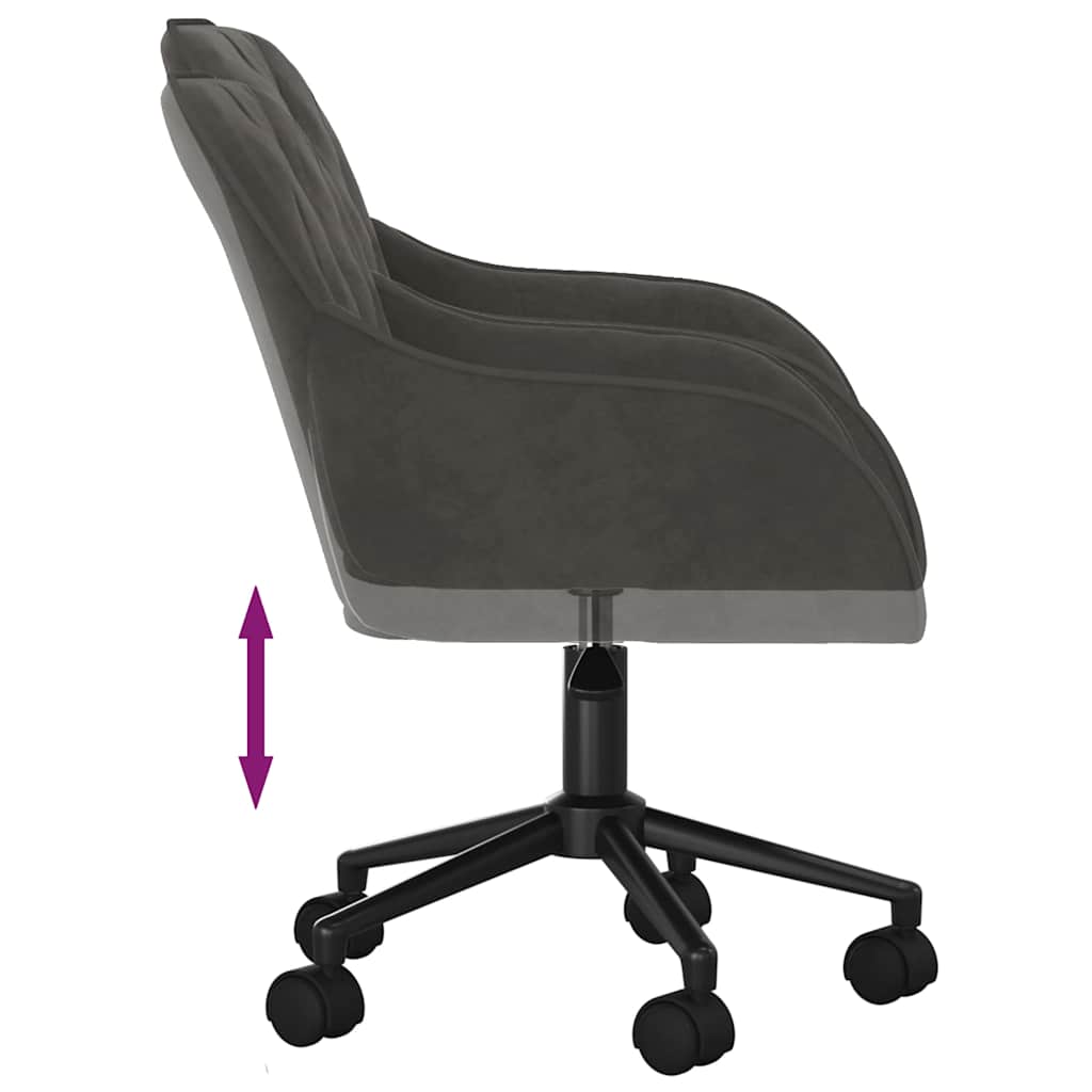 Chaise pivotante de bureau Gris foncé Velours - XIOS