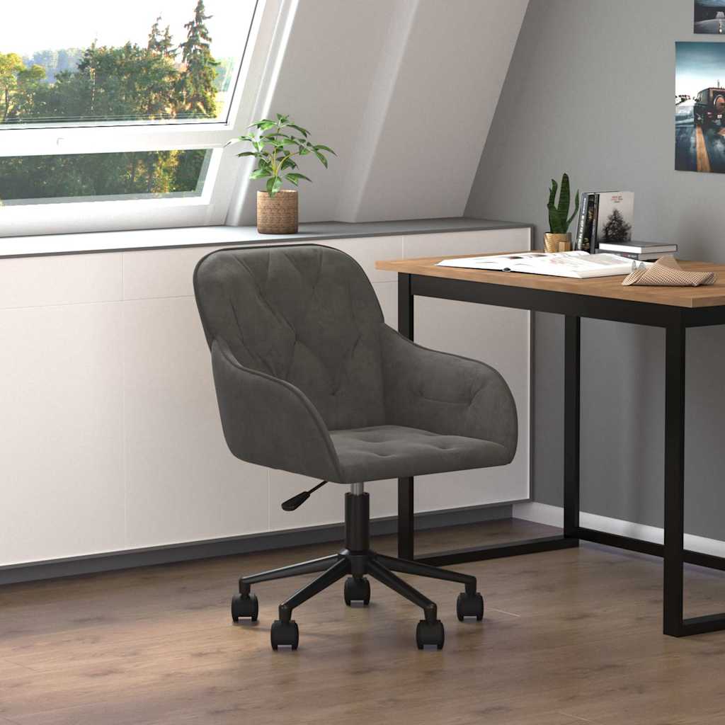 Chaise pivotante de bureau Gris foncé Velours - XIOS