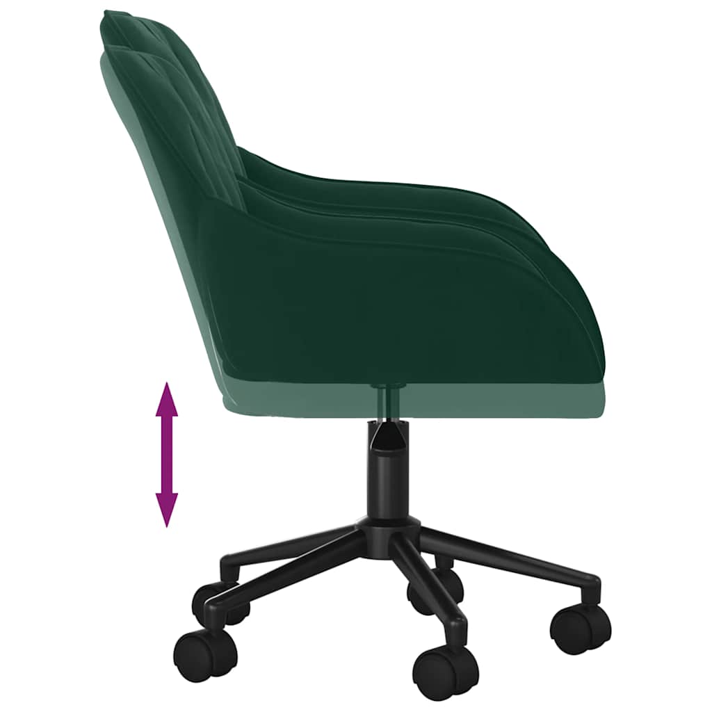 Chaise pivotante de bureau Vert foncé Velours - XIOS