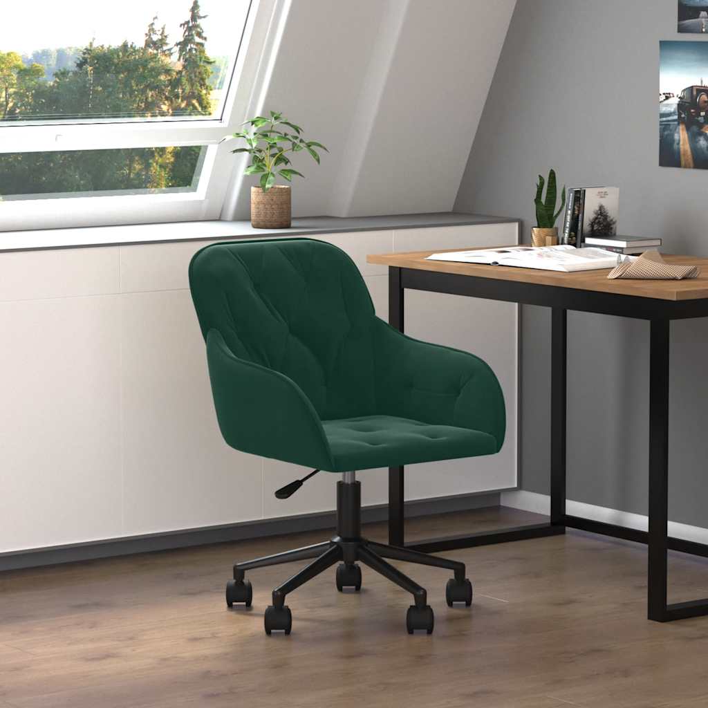 Chaise pivotante de bureau Vert foncé Velours - XIOS