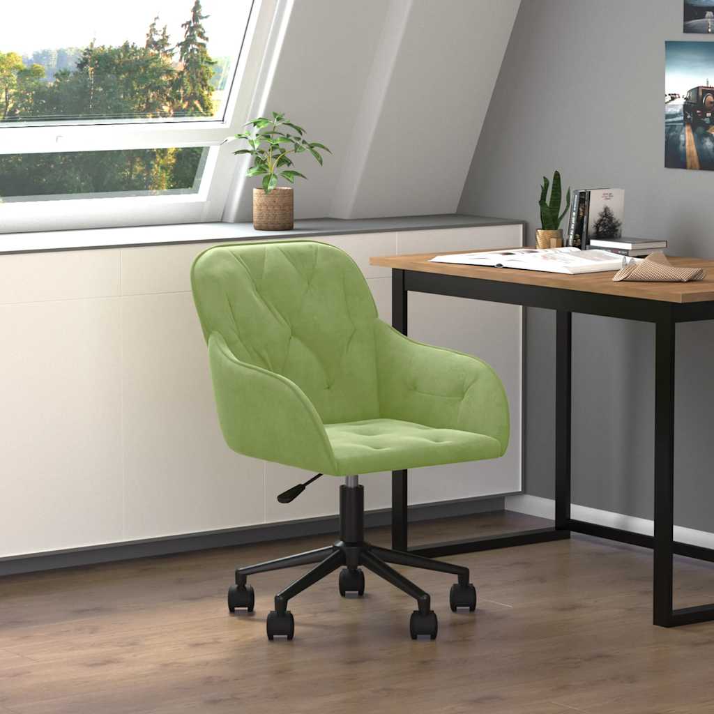 Chaise pivotante de bureau Vert clair Velours - XIOS