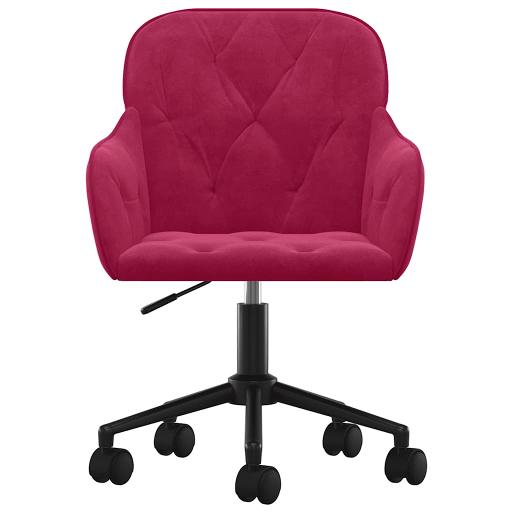 Chaise pivotante de bureau Rouge bordeaux Velours - XIOS