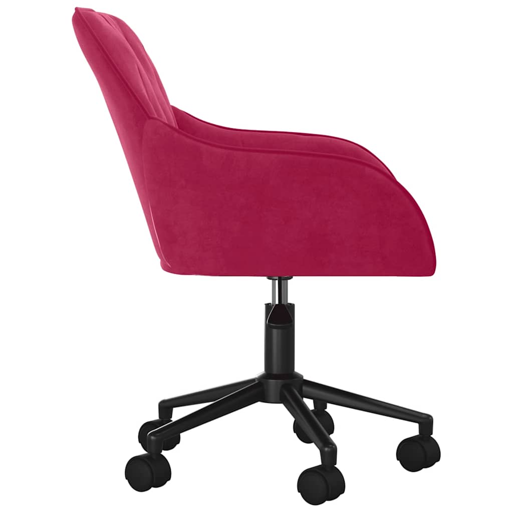 Chaise pivotante de bureau Rouge bordeaux Velours - XIOS