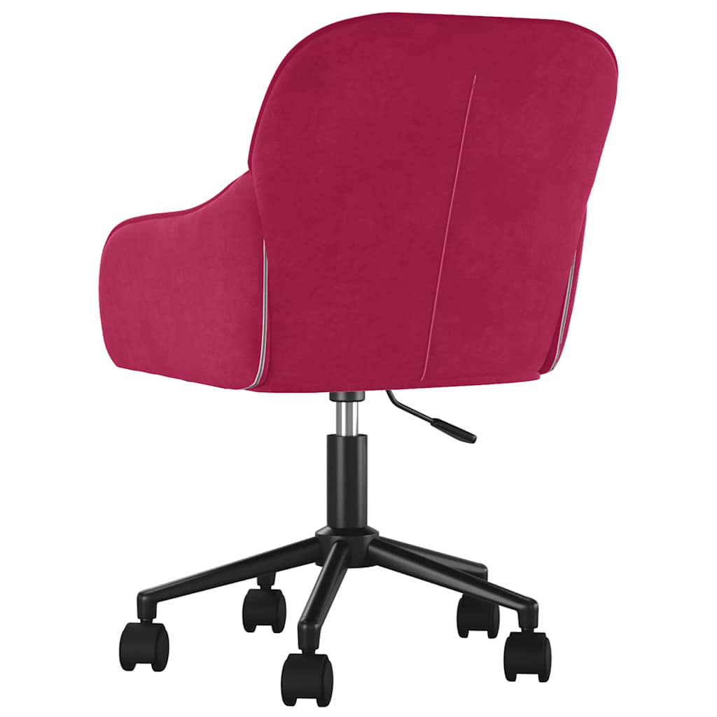 Chaise pivotante de bureau Rouge bordeaux Velours - XIOS