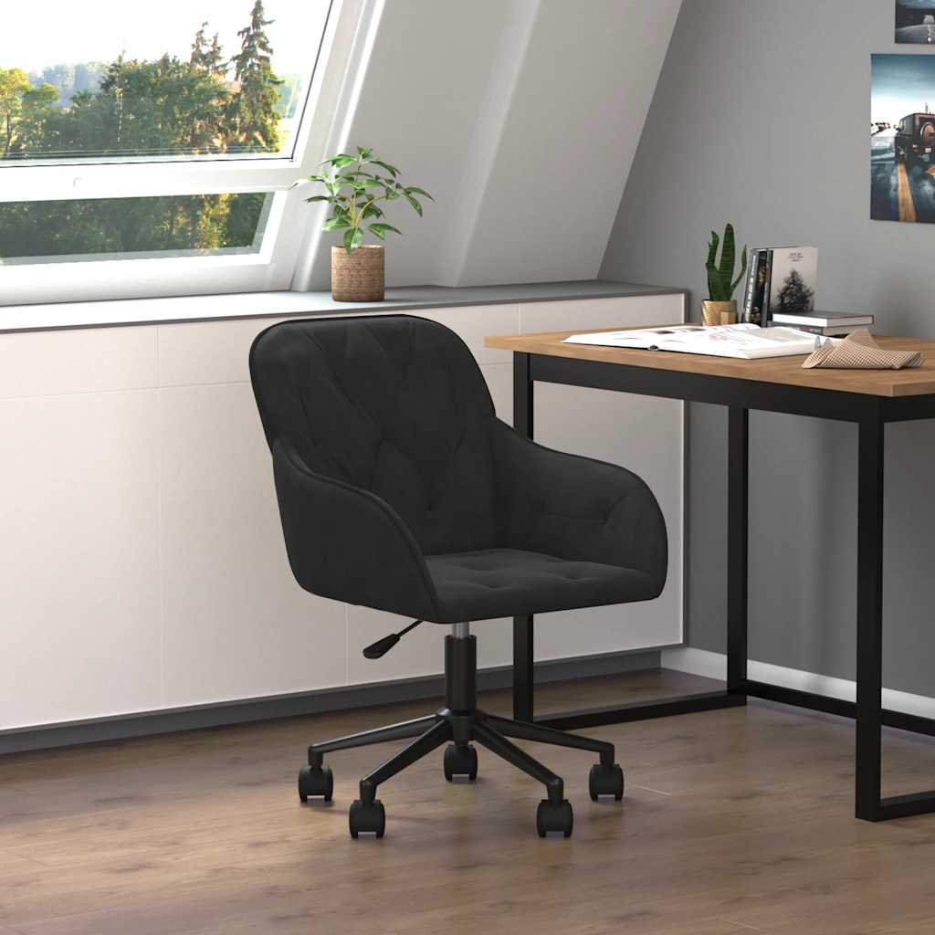 Chaise pivotante de bureau Noir Velours - XIOS