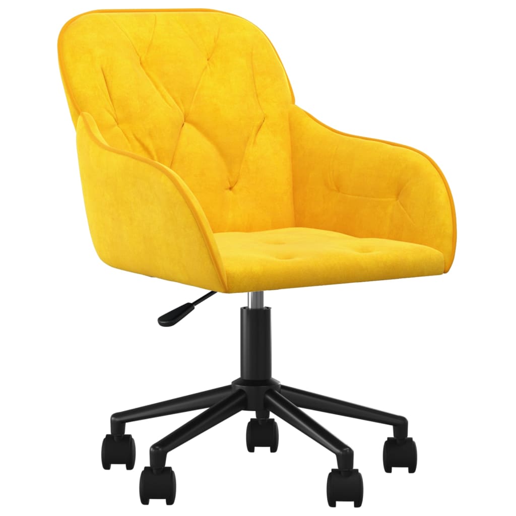 Chaise pivotante de bureau Jaune Velours - XIOS