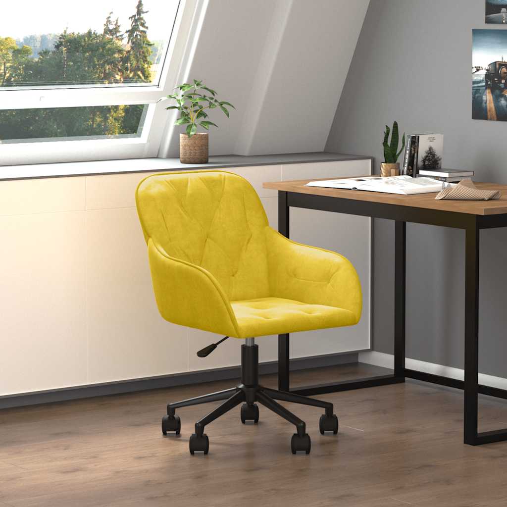 Chaise pivotante de bureau Jaune Velours - XIOS
