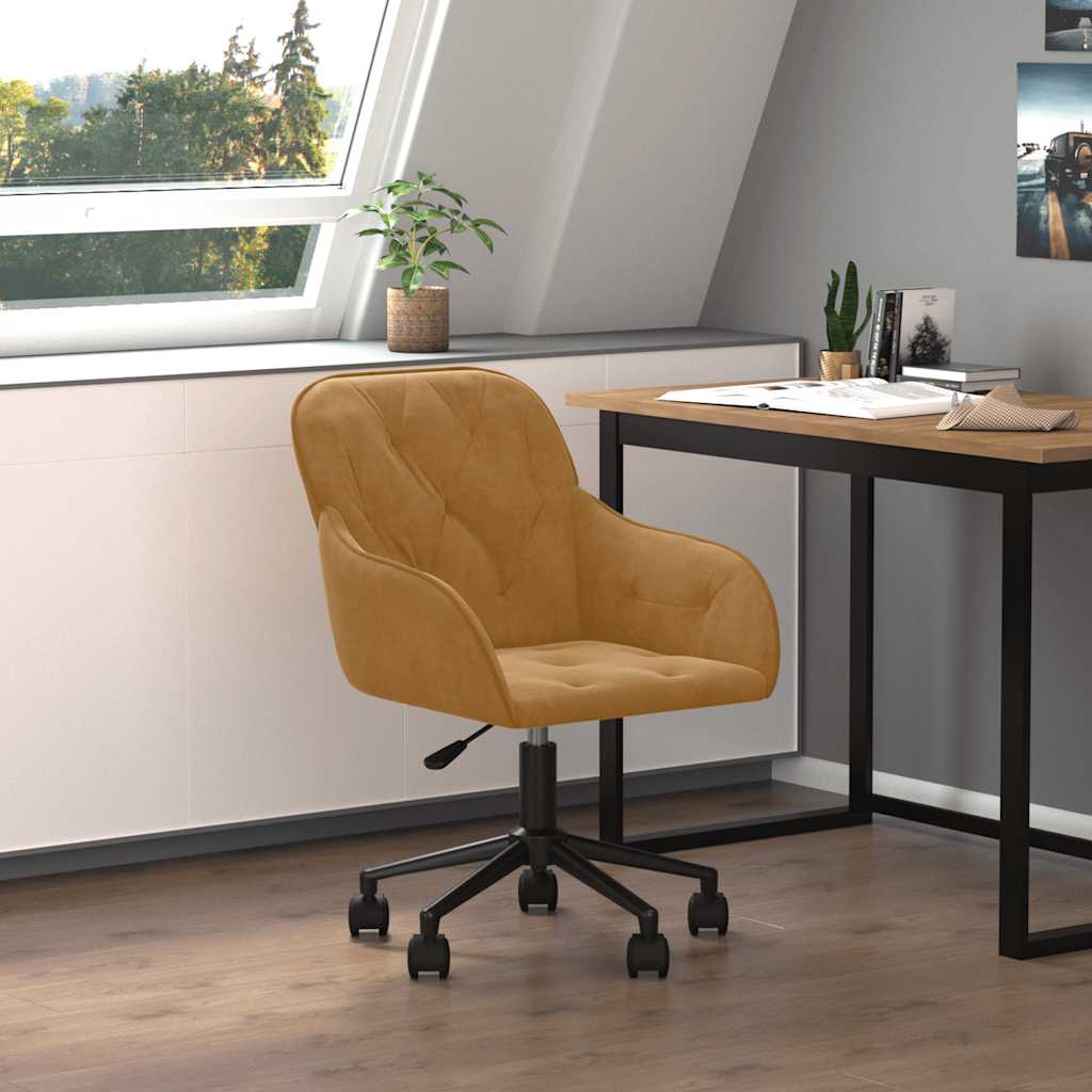 Chaise pivotante de bureau Marron Velours - XIOS