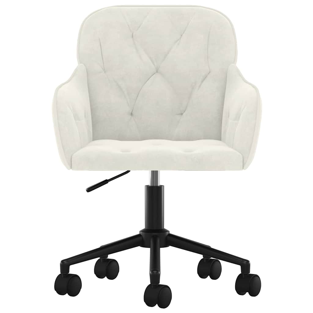 Chaise pivotante de bureau Crème Velours - XIOS