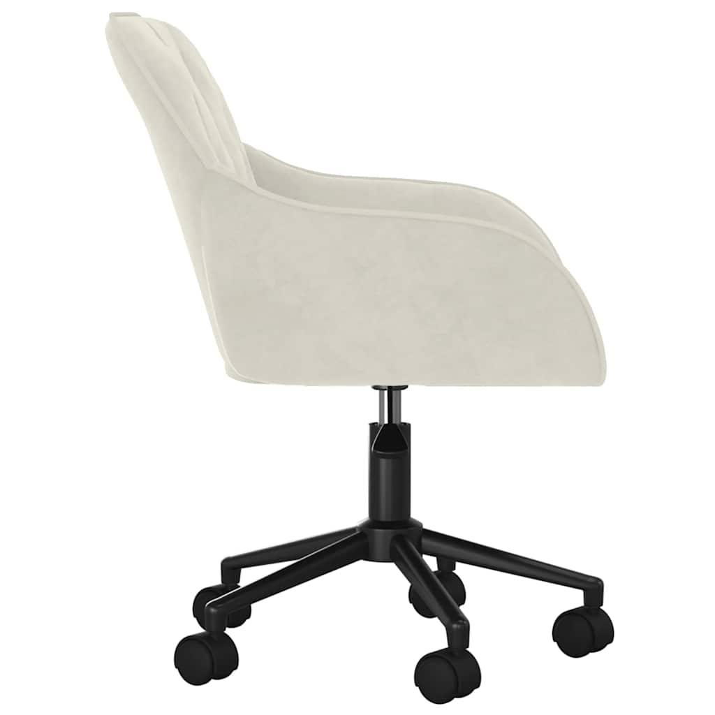 Chaise pivotante de bureau Crème Velours - XIOS