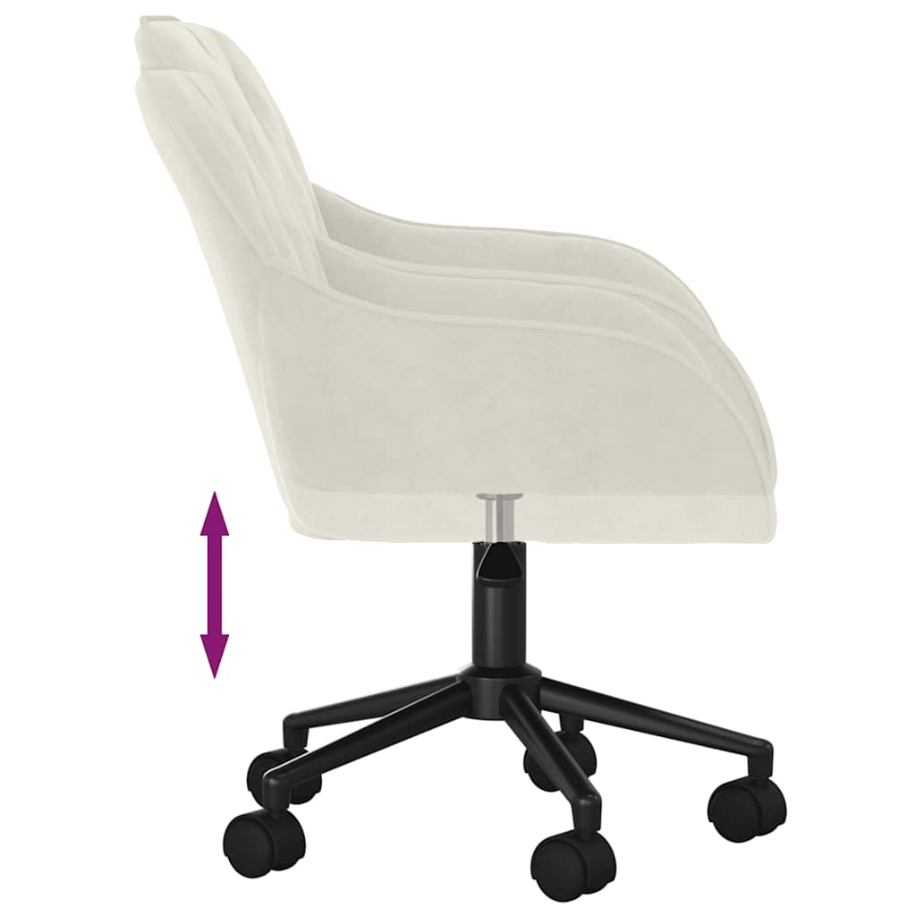 Chaise pivotante de bureau Crème Velours - XIOS